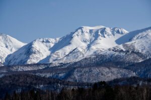 Snow-covered mountains in Daisetsuzan National Park, Hokkaido