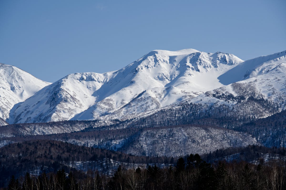 Snow-covered mountains in Daisetsuzan National Park, Hokkaido