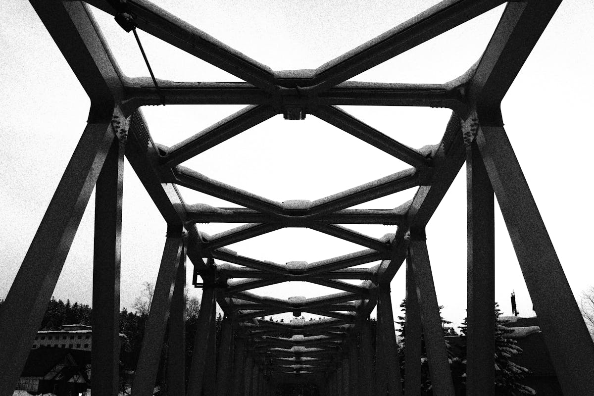 Historic steel bridge structure in Hokkaido, Japan