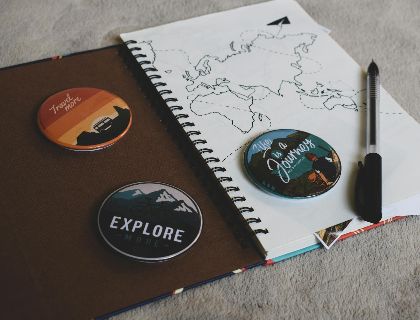 travel map planning notebook