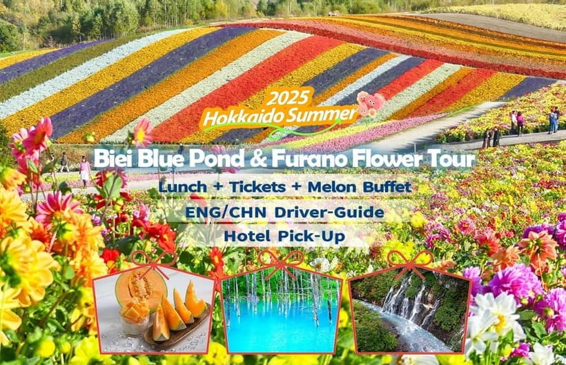 Sapporo: Furano Flower Sea & Biei Blue Pond Tour w/ Pickup - Roller Coaster Road is best from the bus window