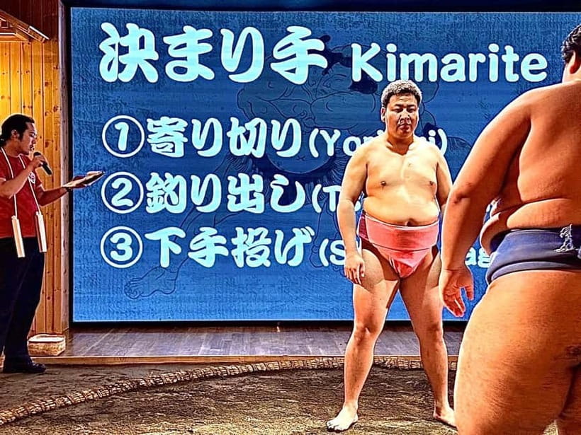 Sapporo: Sumo Show Experience with Japanese food & Photo - The sumo challenge is the evening’s biggest laugh