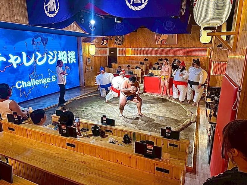 Sapporo: Sumo Show Experience with Japanese food & Photo - Entering the basement venue in central Sapporo